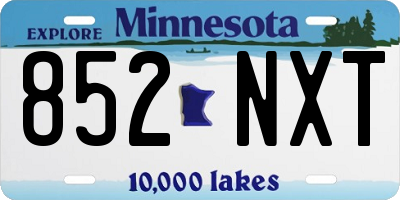 MN license plate 852NXT