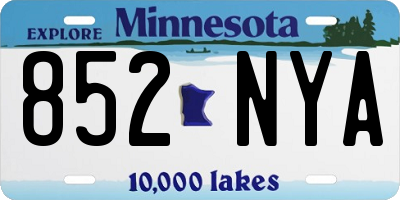 MN license plate 852NYA