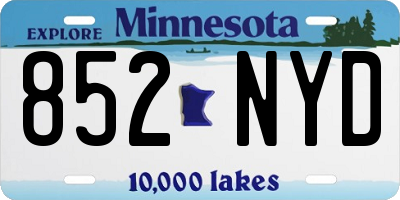 MN license plate 852NYD