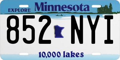 MN license plate 852NYI