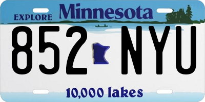 MN license plate 852NYU