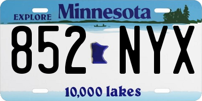 MN license plate 852NYX