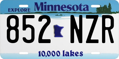 MN license plate 852NZR
