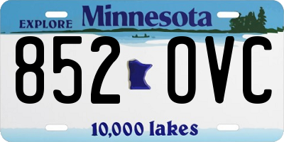MN license plate 852OVC