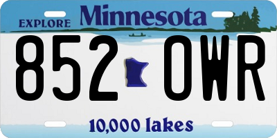 MN license plate 852OWR