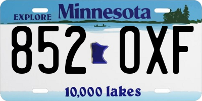 MN license plate 852OXF