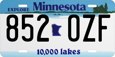 MN license plate 852OZF