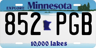 MN license plate 852PGB