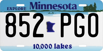 MN license plate 852PGO