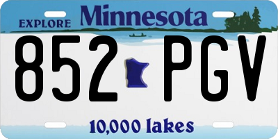 MN license plate 852PGV