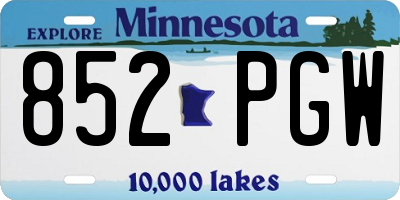 MN license plate 852PGW