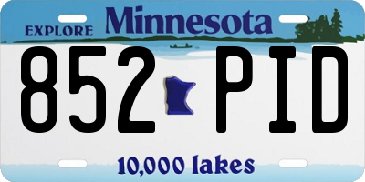 MN license plate 852PID