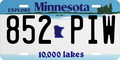 MN license plate 852PIW