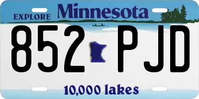 MN license plate 852PJD
