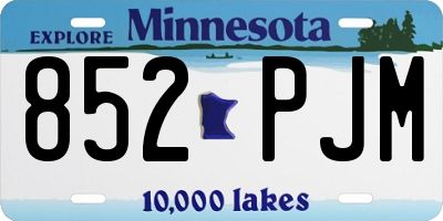 MN license plate 852PJM