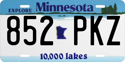 MN license plate 852PKZ