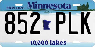 MN license plate 852PLK