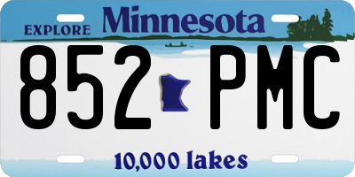 MN license plate 852PMC