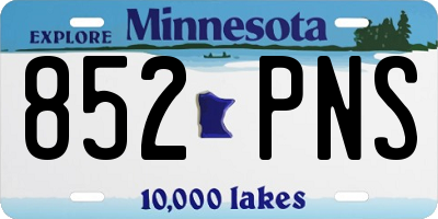 MN license plate 852PNS
