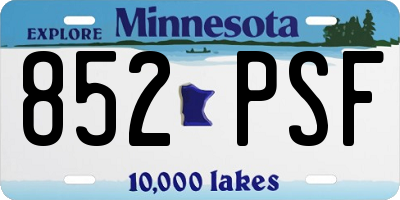 MN license plate 852PSF