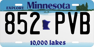 MN license plate 852PVB