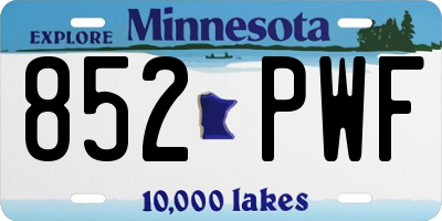 MN license plate 852PWF