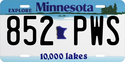 MN license plate 852PWS