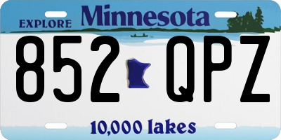 MN license plate 852QPZ
