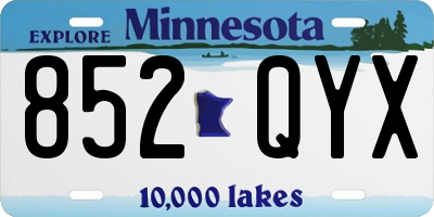 MN license plate 852QYX