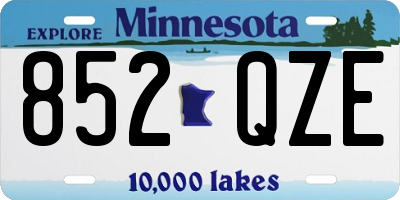 MN license plate 852QZE