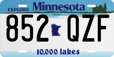 MN license plate 852QZF