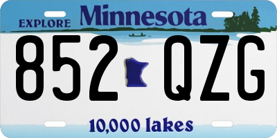MN license plate 852QZG