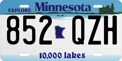 MN license plate 852QZH