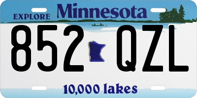 MN license plate 852QZL