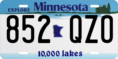 MN license plate 852QZO