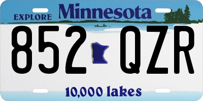MN license plate 852QZR