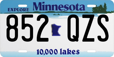 MN license plate 852QZS
