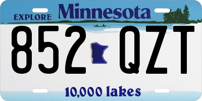 MN license plate 852QZT