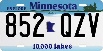 MN license plate 852QZV