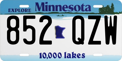 MN license plate 852QZW