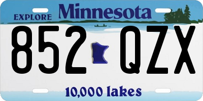 MN license plate 852QZX