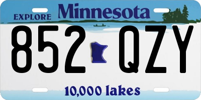 MN license plate 852QZY