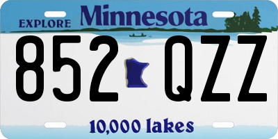MN license plate 852QZZ