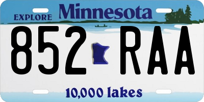 MN license plate 852RAA