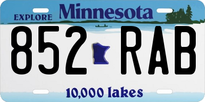 MN license plate 852RAB
