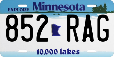 MN license plate 852RAG