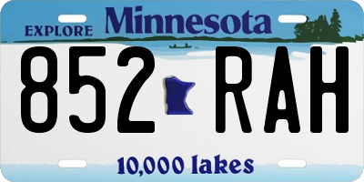 MN license plate 852RAH