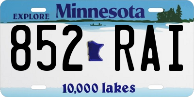 MN license plate 852RAI