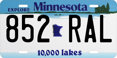 MN license plate 852RAL