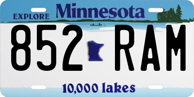 MN license plate 852RAM